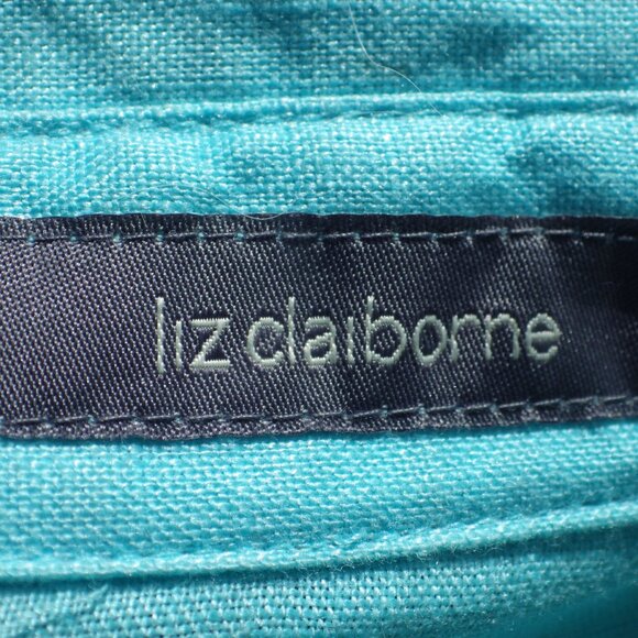 NWT Aqua Blue Linen Blouse/ Tunic/ Liz Claiborne/ MEDIUM - Picture 5 of 7